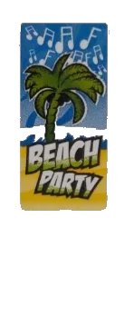 LEGO onderdeel Brick 1 x 2 x 5 with Music Notes, Palm Tree and 'BEACH PARTY' Pattern (Sticker) - Set 60154 (2454pb266)