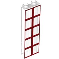LEGO part Brick 1 x 2 x 5 with Red and Dark Red Window Pane Pattern 2454pb269