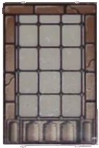 LEGO onderdeel Glass for Window 1 x 4 x 5 with Brown Brick Border Pattern (2494pb06)