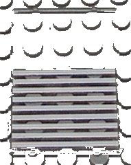 LEGO part Glass for Window 1 x 4 x 5 with 9 White Stripes Pattern (Sticker) - Sets 6386 / 6540 2494pb08