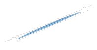 LEGO onderdeel Hose, Flexible Ribbed with 8mm Ends 10L / 8.0cm with Blue Center Pattern (27328pb01)