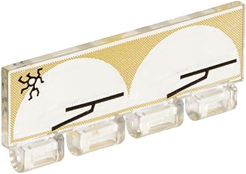 LEGO onderdeel Windscreen 1 x 4 x 1 1/3 with Bottom Hinge with Wipers Pattern (30161pa1)