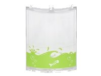 LEGO part Cylinder Quarter 4 x 4 x 6 with Lime Liquid with Splashes and Bubbles and Fish Skeleton Facing Right Pattern (Sticker) - Set 76035 30562pb048