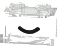 LEGO part Brick 1 x 2 without Bottom Tube with Black Smile Curved Line Pattern 3065pb24