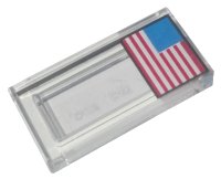 LEGO part Tile 1 x 2 with American Flag Pattern 3069pb0587