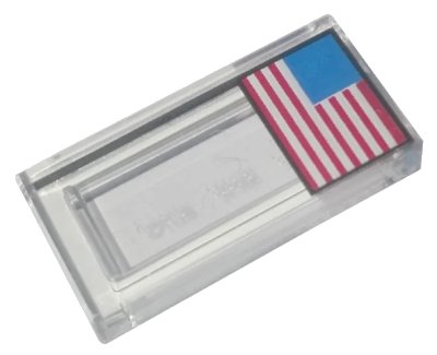 LEGO onderdeel Tile 1 x 2 with American Flag Pattern (3069pb0587)