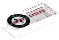 LEGO part Tile 1 x 2 with Compass and Red Scale Pattern 3069pb0588