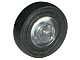 LEGO part Wheel Center Small with Stub Axles (Pulley Wheel) with Black Tire 14mm D. x 4mm Smooth Small Single (3464 / 3139) (3464c01)