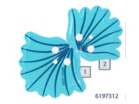 LEGO part Plastic Cape and Collar with Dark Blue Lines on Trans-Light Blue Background Pattern, Sheet of 2 34721
