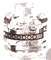 LEGO part Minifigure, Head without Face with Silver Swirls and Gold Bands Pattern (HP Remembrall) 3626pb0155