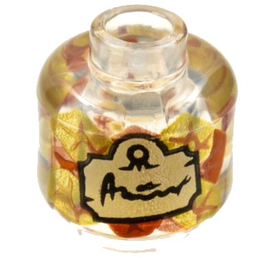 LEGO onderdeel Minifigure, Head without Face with Copper, Gold, and Dark Orange Leaves, Tan Label with Script Writing Pattern - Vented Stud (3626pb3349)