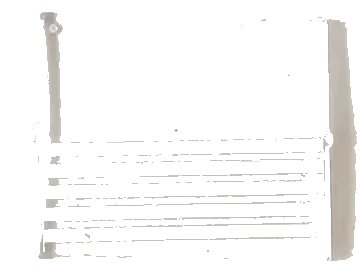 LEGO onderdeel Glass for Window 1 x 4 x 3 with 5 White Stripes Pattern (Sticker) - Sets 1966 / 6373 / 6377 / 6385 / 6391 (3855pb002)