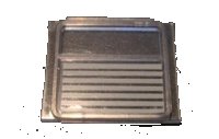 LEGO part Glass for Train Window 1 x 4 x 3 with 7 Light Gray Stripes Pattern (Sticker) - Sets 4547 / 10002 4034pb01