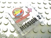 LEGO part Panel 1 x 4 x 3 - Hollow Studs with 'MISSION 2' Pattern (Sticker) - Set 7047 4215bpb41