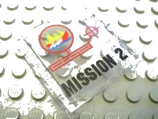 LEGO onderdeel Panel 1 x 4 x 3 - Hollow Studs with 'MISSION 2' Pattern (Sticker) - Set 7047 (4215bpb41)
