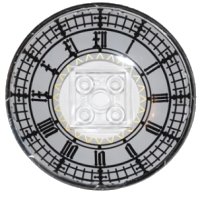 LEGO part Dish 6 x 6 Inverted (Radar) - Solid Studs with Big Ben Clock Face Pattern 44375bpb07