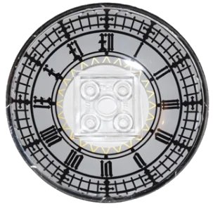 LEGO onderdeel Dish 6 x 6 Inverted (Radar) - Solid Studs with Big Ben Clock Face Pattern (44375bpb07)