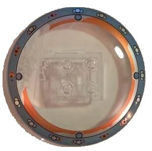 LEGO onderdeel Dish 6 x 6 Inverted (Radar) - Solid Studs with Cracked Glass Gyrosphere Pattern (44375bpb10)