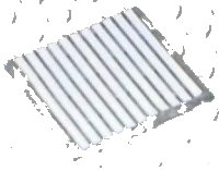 LEGO part Glass for Window 4 x 4 x 3 Roof with 11 White Stripes Pattern (Sticker) - Sets 6380 / 6398 4448p02