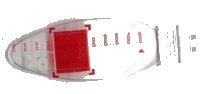 LEGO part Windscreen 9 x 3 x 1 2/3 Bubble Canopy with Red Square and Verniers Pattern 47844pb02