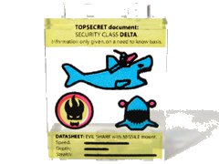 LEGO onderdeel Panel 1 x 2 x 2 - Hollow Studs with Sharks with Missiles Datasheet and Agents Villain Logo Pattern (4864bpx6)