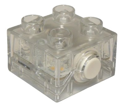 LEGO onderdeel Duplo, Brick 2 x 2 Light with White Button (51409c01)