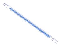 LEGO part Hose, Flexible Ribbed with 8mm Ends 19L / 15.2cm with Molded Blue Center Pattern 57539pb03