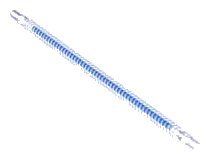 LEGO onderdeel Hose, Flexible Ribbed with 8mm Ends 19L / 15.2cm with Molded Blue Center Pattern (57539pb03)