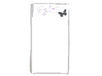 LEGO onderdeel Glass for Window 1 x 4 x 6 with Silver Butterfly and Pink Floral Pattern on Left Side (Sticker) - Set 3187 57895pb024L