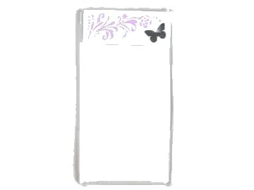 LEGO onderdeel Glass for Window 1 x 4 x 6 with Silver Butterfly and Pink Floral Pattern on Left Side (Sticker) - Set 3187 (57895pb024L)