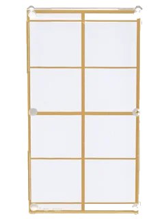 LEGO onderdeel Glass for Window 1 x 4 x 6 with Gold Lattice over Frosted White Background Pattern (57895pb041)