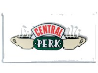 LEGO part Glass for Window 1 x 4 x 6 with 2 Cups of Coffee and  'CENTRAL PERK' Pattern 57895pb059