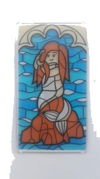 LEGO onderdeel Glass for Window 1 x 4 x 6 with Stained Glass Mermaid Sitting on Rock Pattern (Sticker) - Set 75948 57895pb063