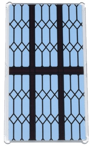 LEGO onderdeel Glass for Window 1 x 4 x 6 with Wooden Frame and Lattice on Bright Light Blue Background Pattern (Sticker) - Set 76385 (57895pb080)
