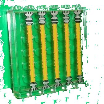 LEGO part Panel 1 x 6 x 5 with 5 Orange Lasers Pattern (Sticker) - Set 8635 (59349pb034)