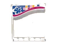 LEGO part Panel 1 x 6 x 5 with White and Blue Flower and Multi-Colored Squares on Outside Pattern (Stickers) - Set 41058 59349pb113