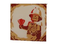 LEGO onderdeel Panel 1 x 6 x 5 with Baron von Barron and Red Diamond Pattern 59349pb177
