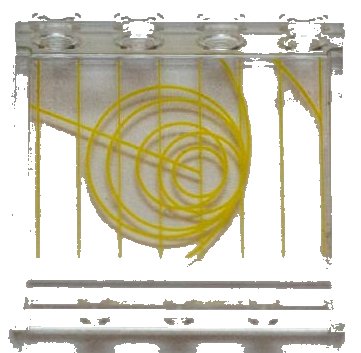 LEGO onderdeel Panel 1 x 4 x 3 with Side Supports - Hollow Studs with Yellow Radar Circles and Lines Pattern (Sticker) - Set 7879 (60581pb100)