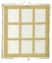 LEGO onderdeel Glass for Window 1 x 2 x 2 Flat Front with Gold Lattice Pattern 60601pb045