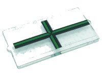 LEGO part Glass for Window 1 x 2 x 3 with Green Muntins Pattern (Sticker) - Set 76388 60602pb12