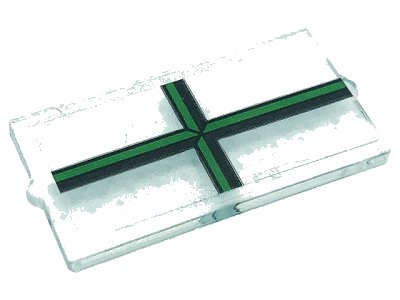 LEGO onderdeel Glass for Window 1 x 2 x 3 with Green Muntins Pattern (Sticker) - Set 76388 (60602pb12)