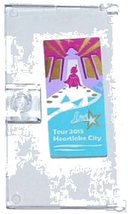 LEGO onderdeel Door 1 x 4 x 6 with Stud Handle with Pop Star Silhouette, 'Livi' and 'Tour 2015 Heartlake City' Pattern (Sticker) - Set 41103 60616pb021
