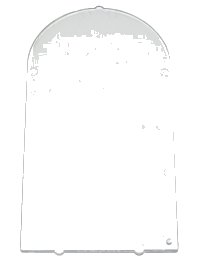 LEGO part Glass for Door Frame 1 x 6 x 7 Arched with Notches and Rounded Pillars 65066
