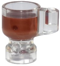 LEGO part Minifigure, Utensil Stein / Cup with Molded Reddish Brown Drink Pattern 68495pb03