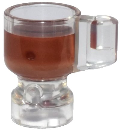 LEGO onderdeel Minifigure, Utensil Stein / Cup with Molded Reddish Brown Drink Pattern (68495pb03)