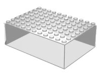 LEGO part Container, Box 8 x 11 x 3 Top (Clear) 729