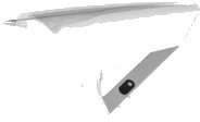 LEGO onderdeel Windscreen 11 x 11 Curved Motorcycle with Pin Holes with White Stripes Pattern (75544pb01)
