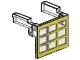 LEGO onderdeel Garage Door Glass Assembly - Yellow Frame Pattern with Hinge Pins on Door 823bc01
