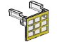 LEGO onderdeel Garage Door Glass Assembly - Yellow Frame Pattern with Hinge Pins on Door (823bc01)