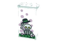 LEGO part Panel 1 x 2 x 3 with Side Supports - Hollow Studs with Bright Pink Dots, Skeleton and Black Hat Pattern (Sticker) - Set 76388 87544pb076